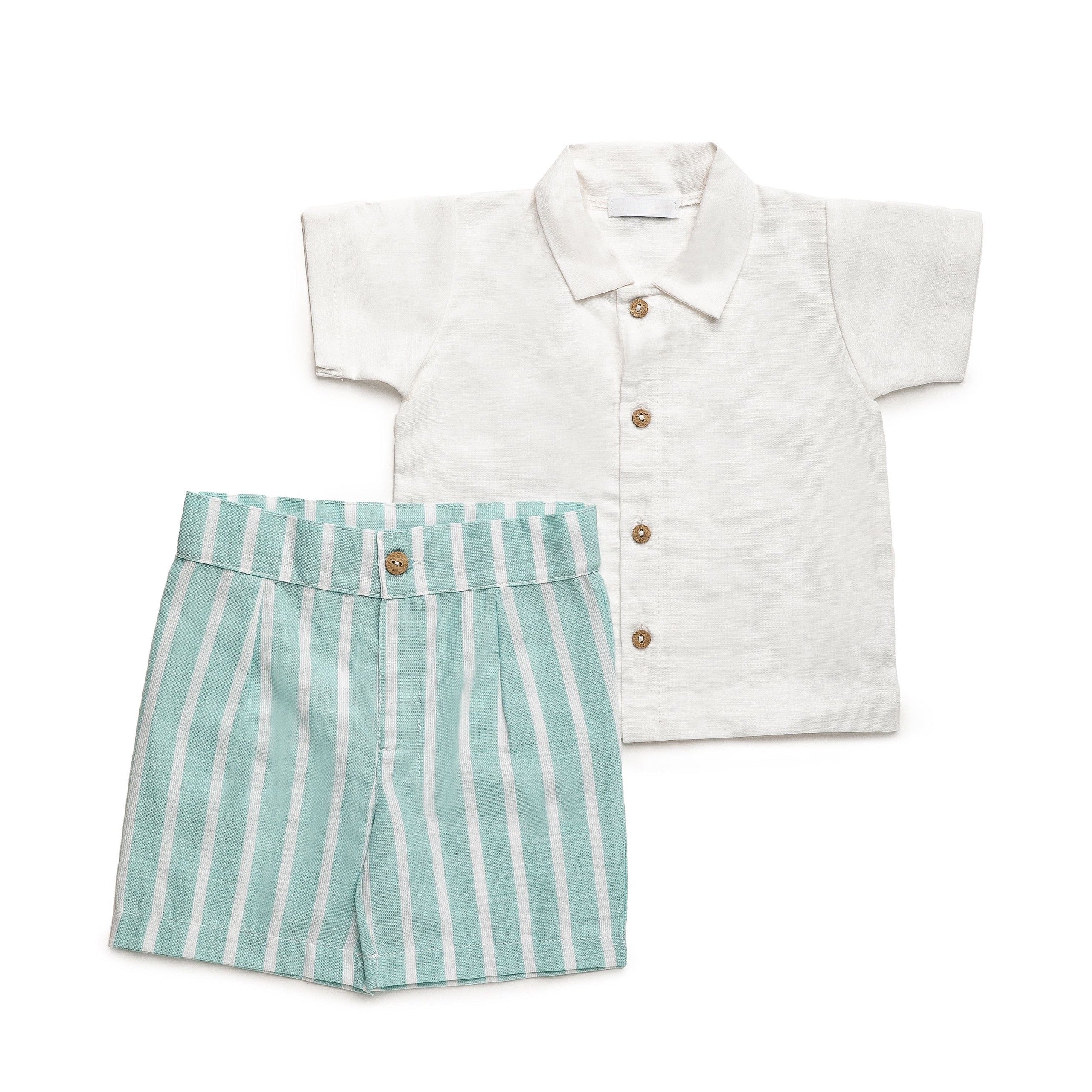 Turquoise Stripes Boy Set