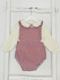 Cream and Red Baby Girl Romper