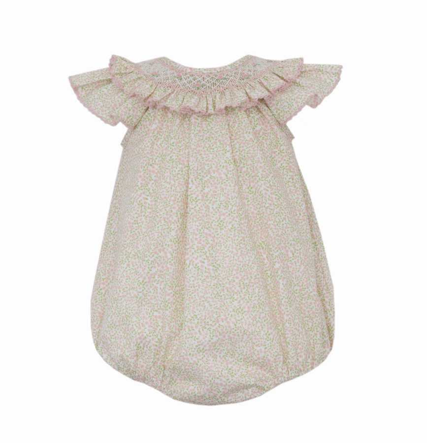 Yellow & Pink Smocked Collar Bubble