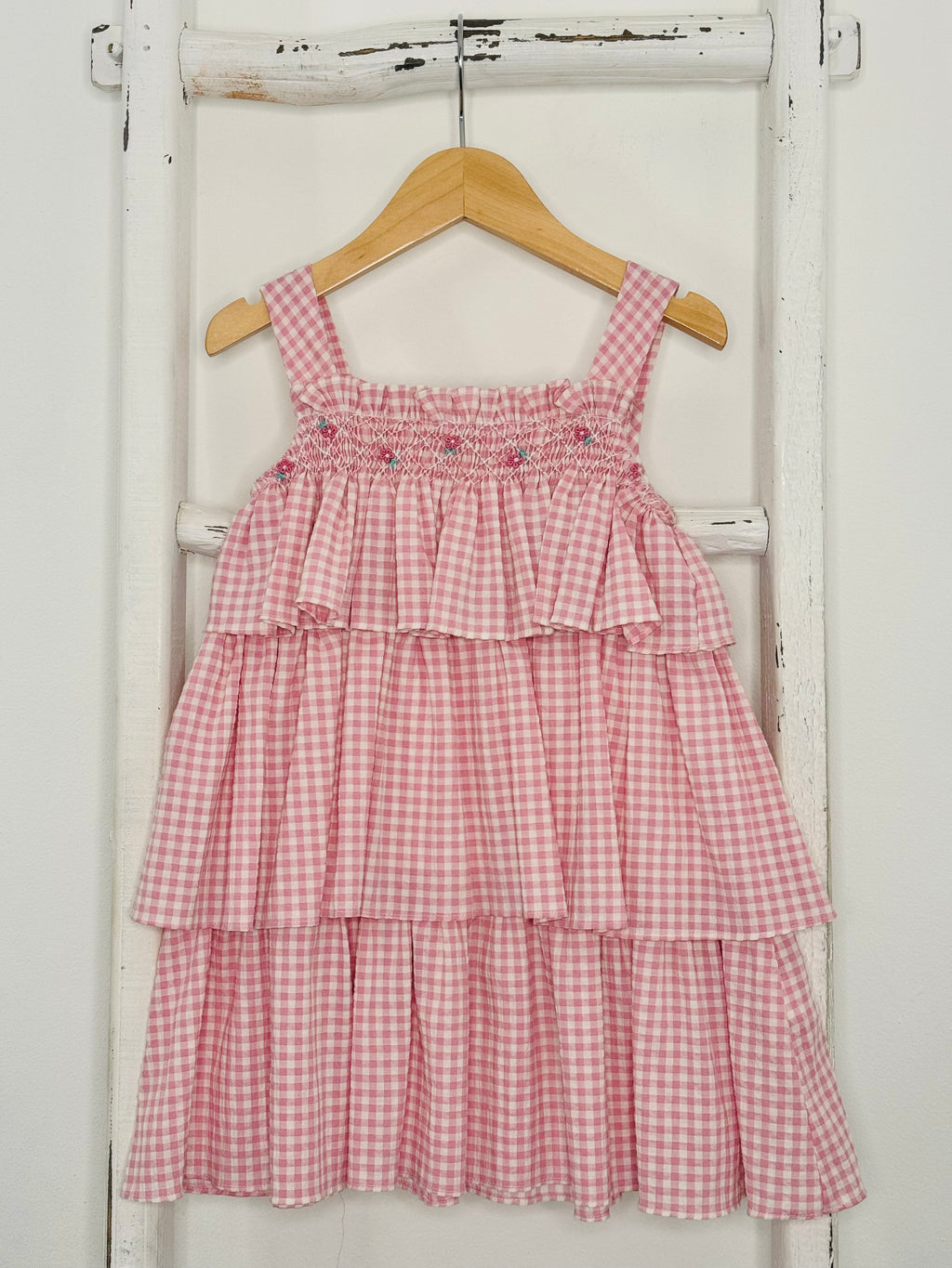 Vichy Pink Smock Dress
