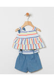 Multi Stripes With Light Denim Set