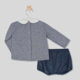 Blue Houndstooth Boy Two Piece Set