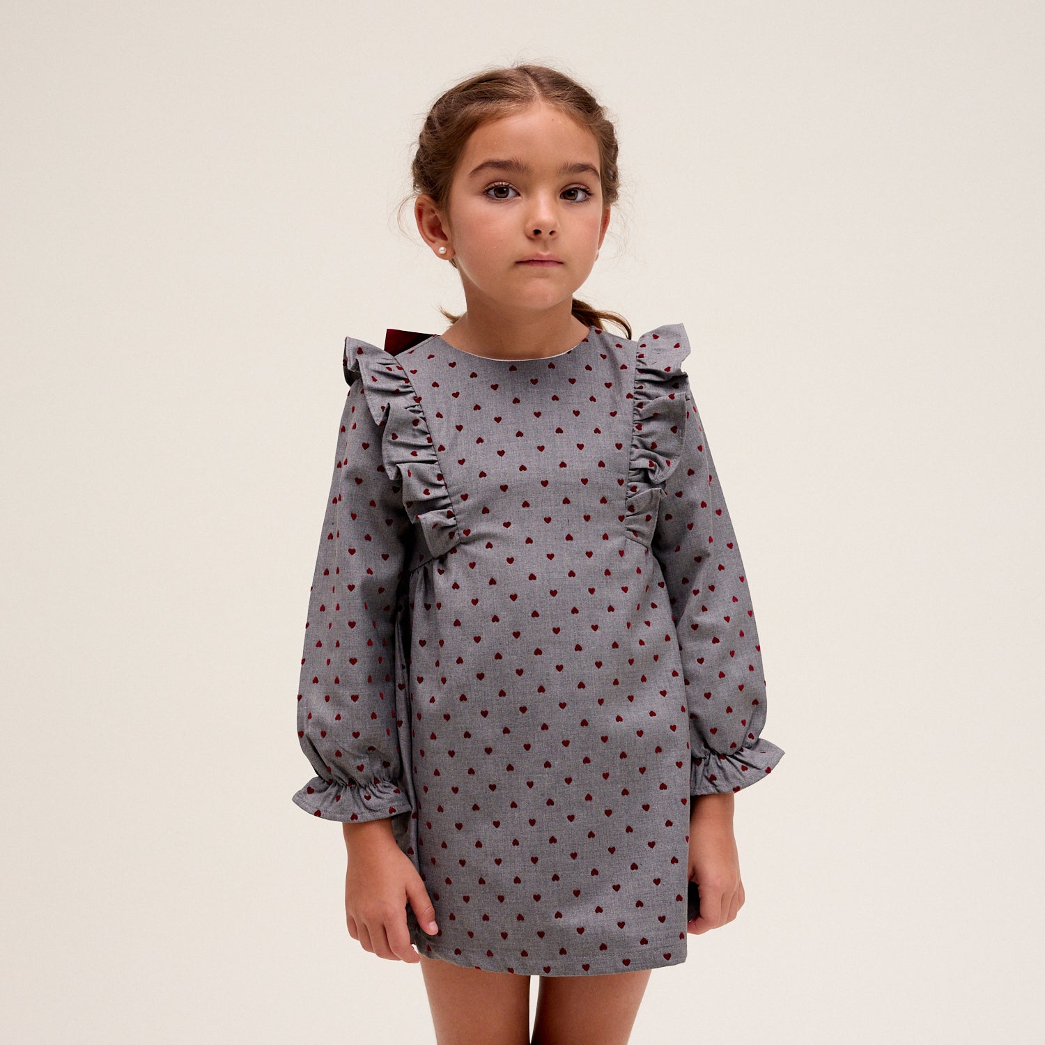 Red Hearts Ruffle Dress