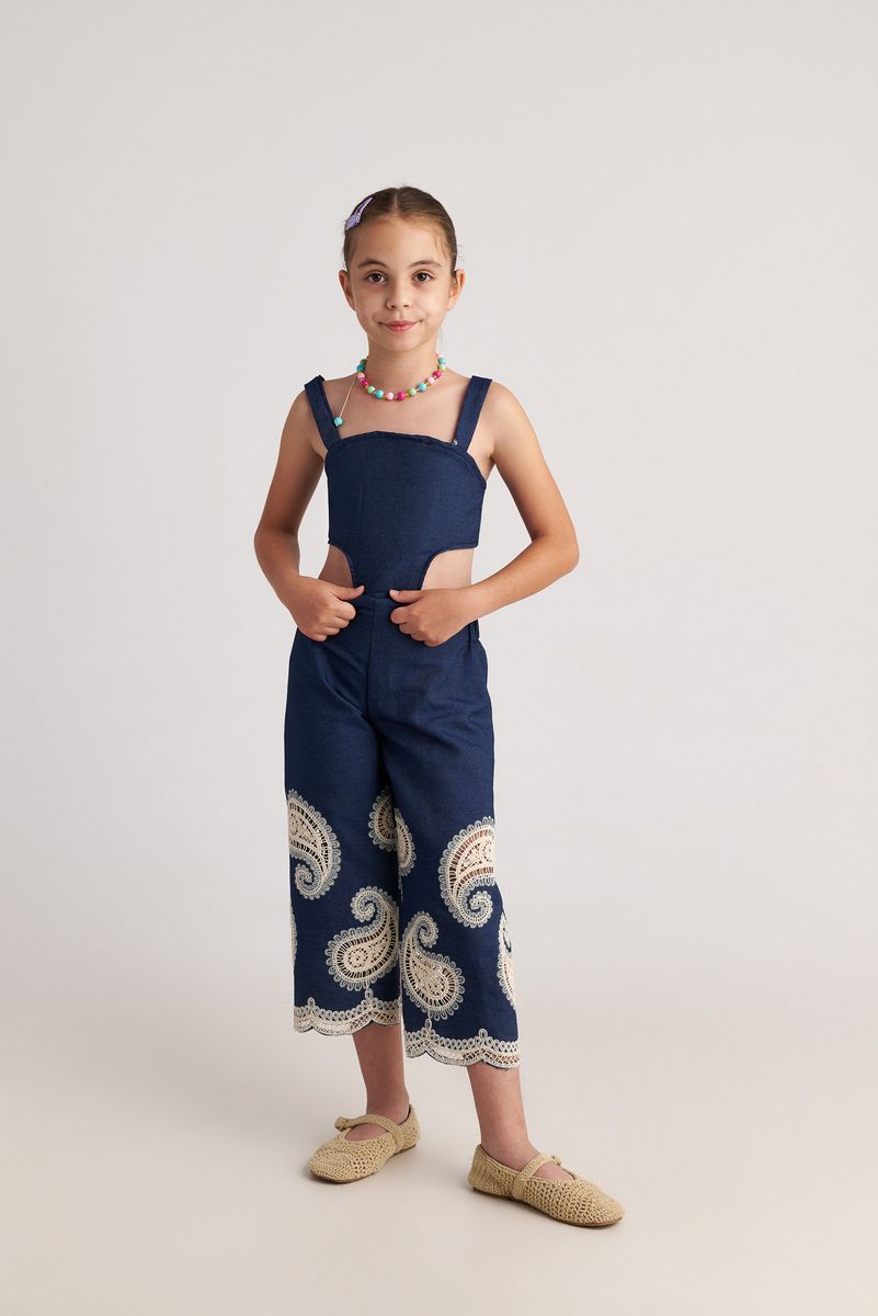 Denim Crochet Jumpsuit