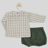Beige and Green Boy Set