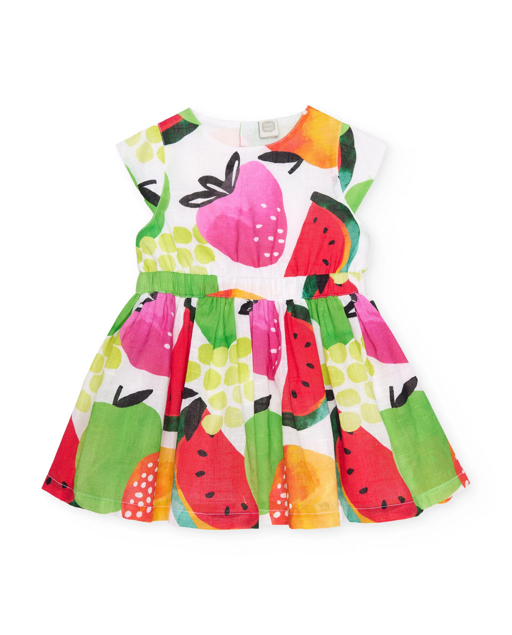 Woven Open Back Fruit Dress