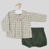 Beige and Green Boy Set