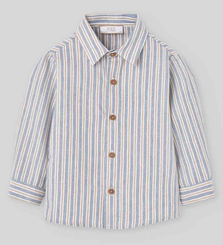 Blue & Beige Stripe Boy Set