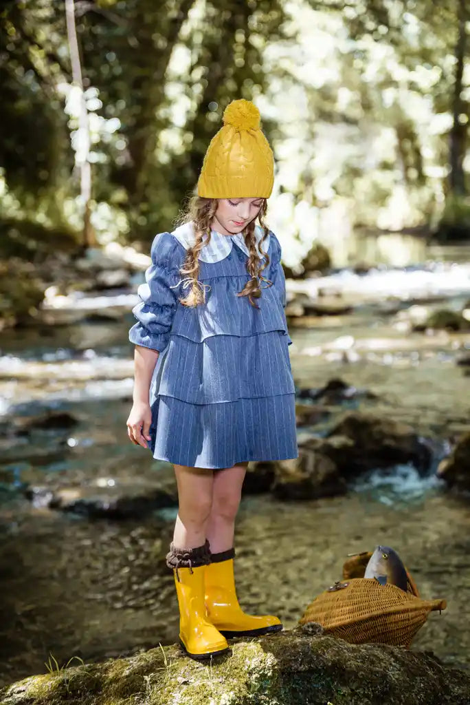 Bluebell Gingham Collar Tiered Dress