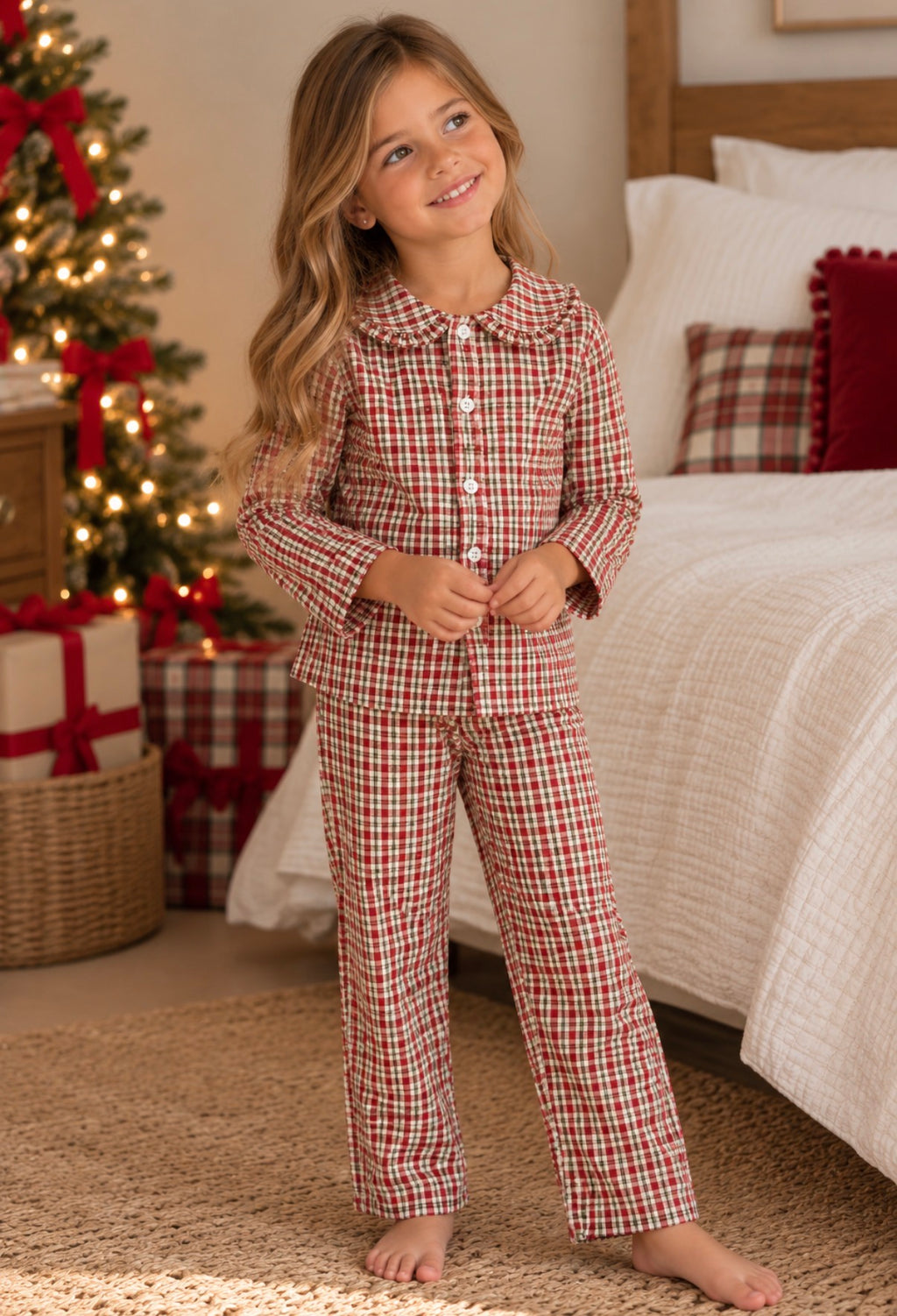 Merry Little Plaid Girl Pajama Set