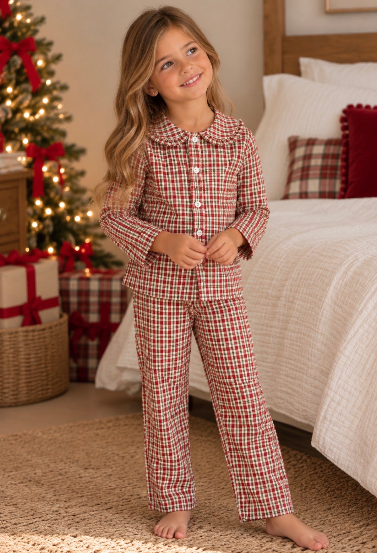 Merry Little Plaid Girl Pajama Set