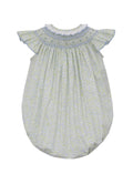Smocked Collar Blue Bubble