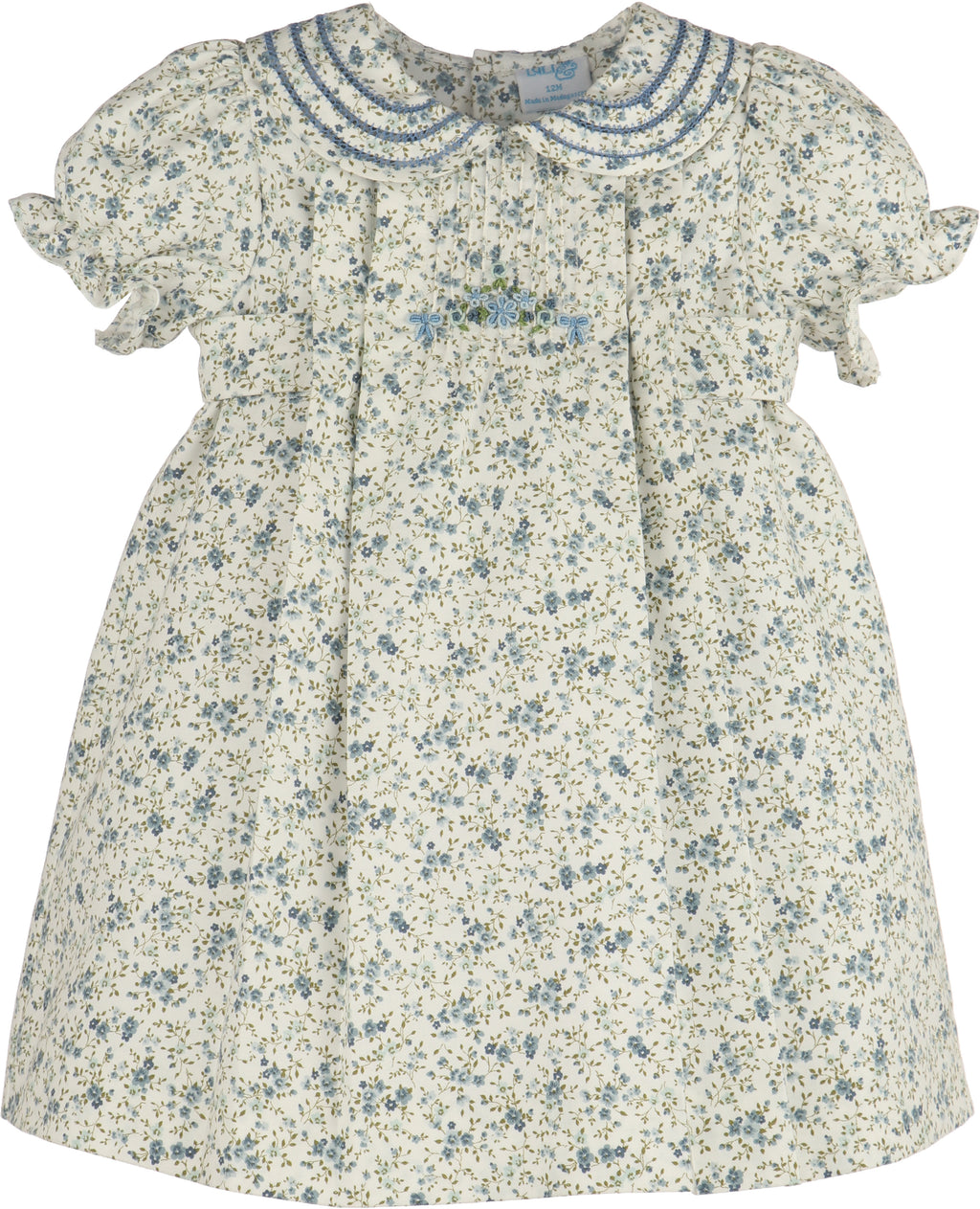 Blue Liberty Collar Flower Baby Dress