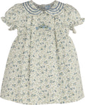 Blue Liberty Collar Flower Baby Dress
