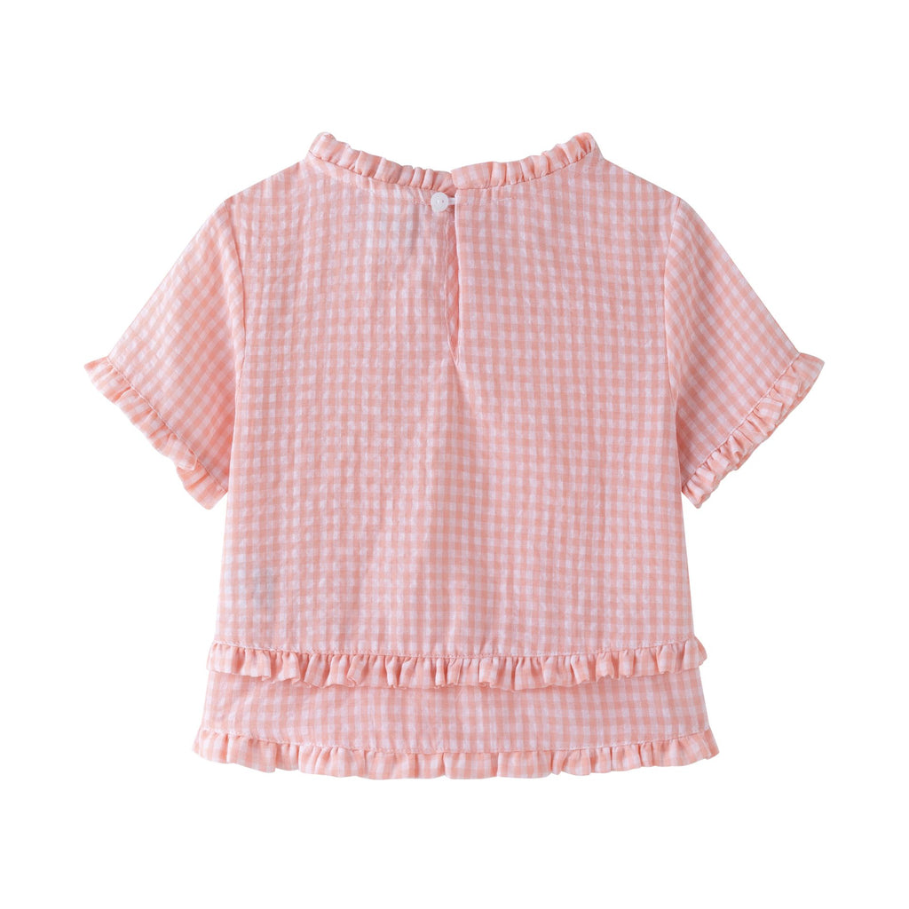 Coral Vichy Pant Set