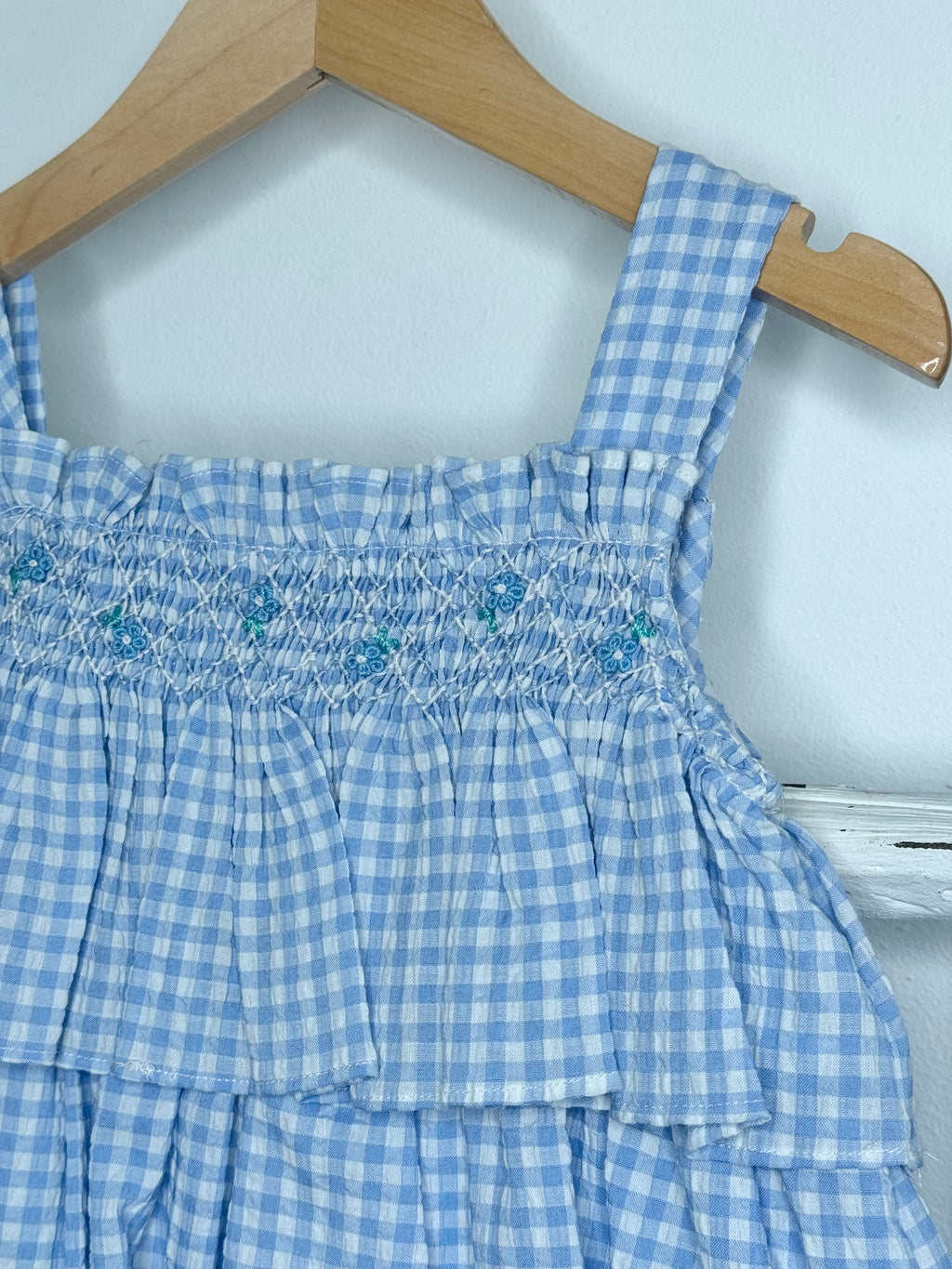 Vichy Blue Smock Dress
