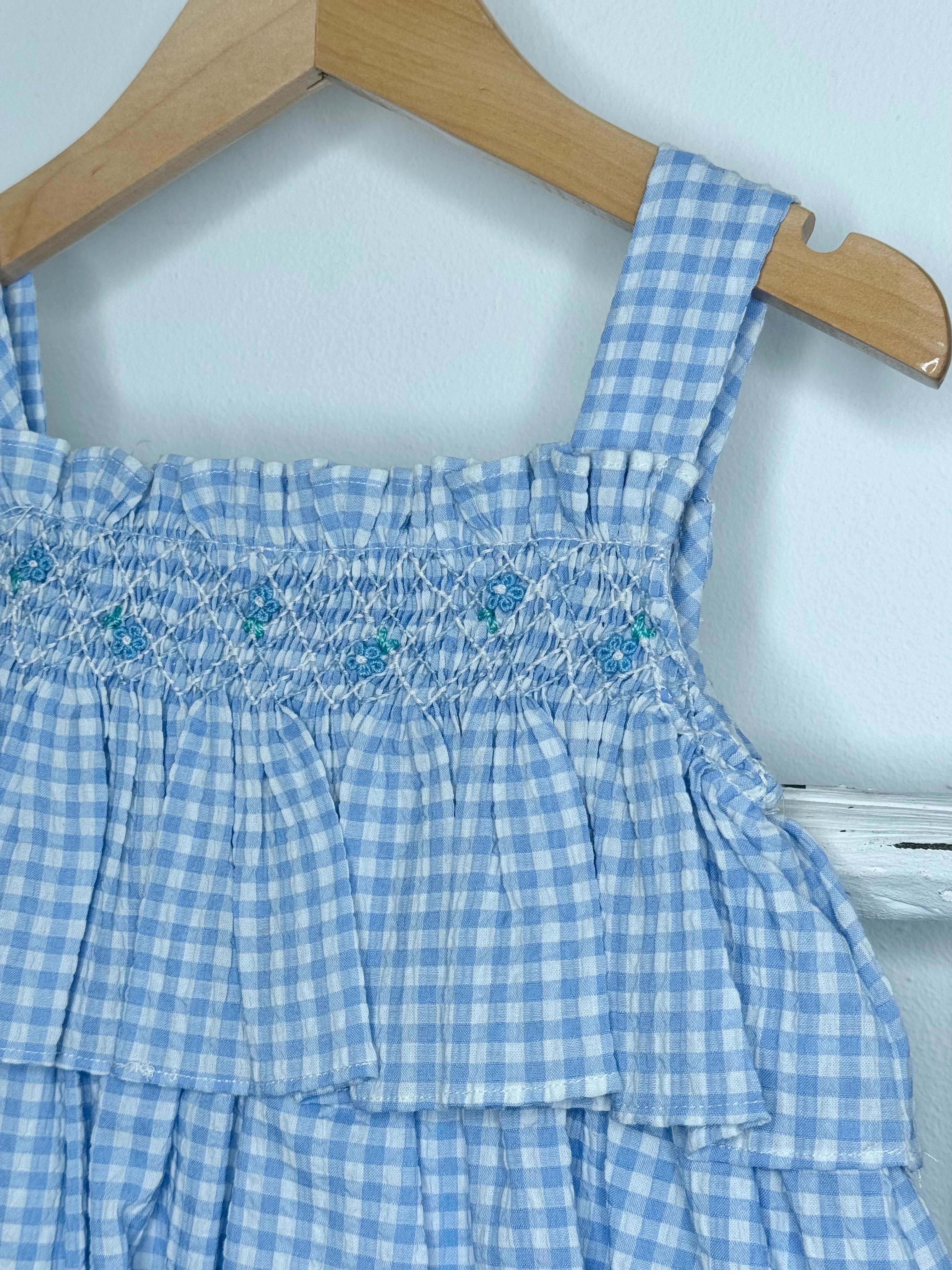 Vichy Blue Smock Dress