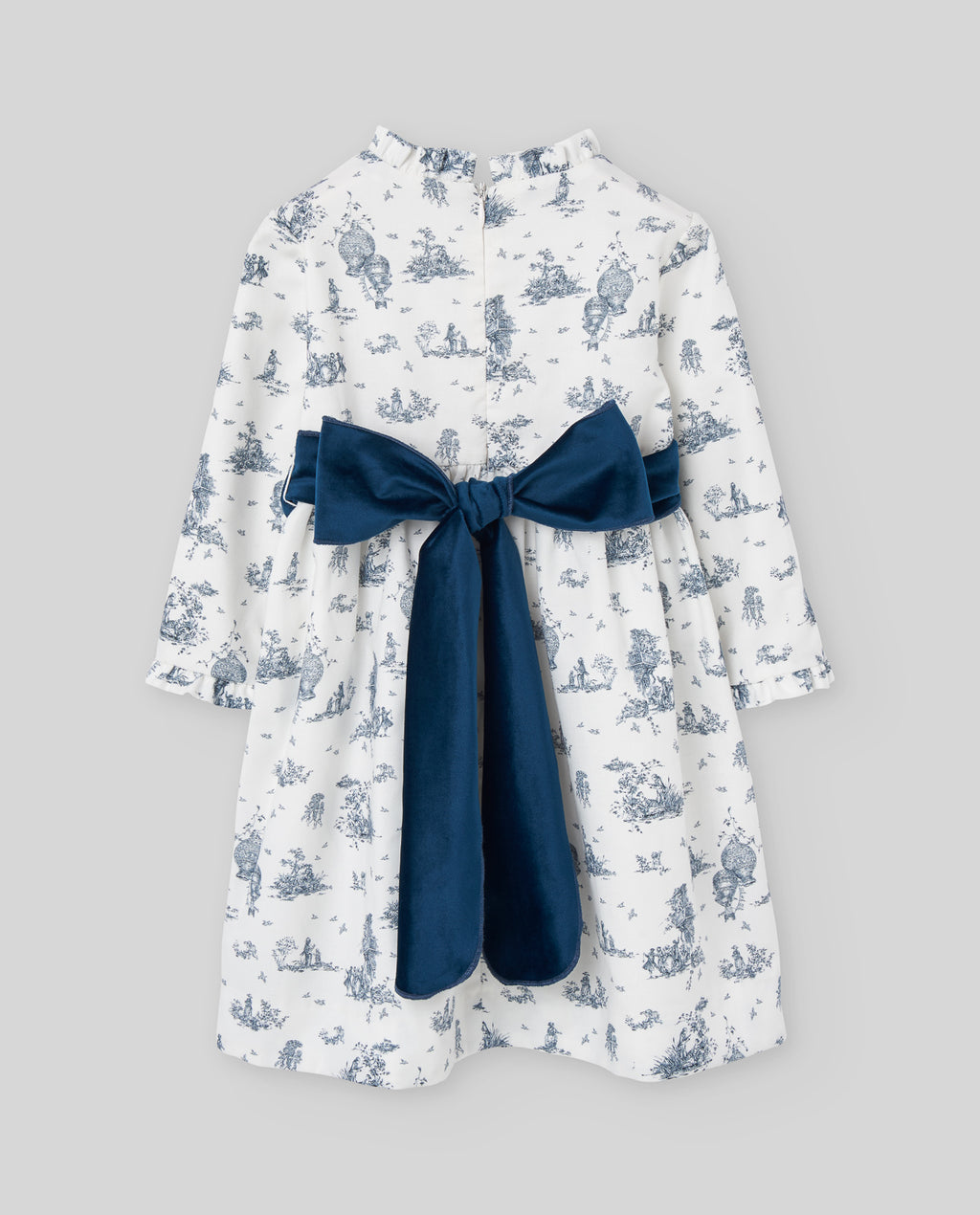 Toile Blue Print Girl Dress
