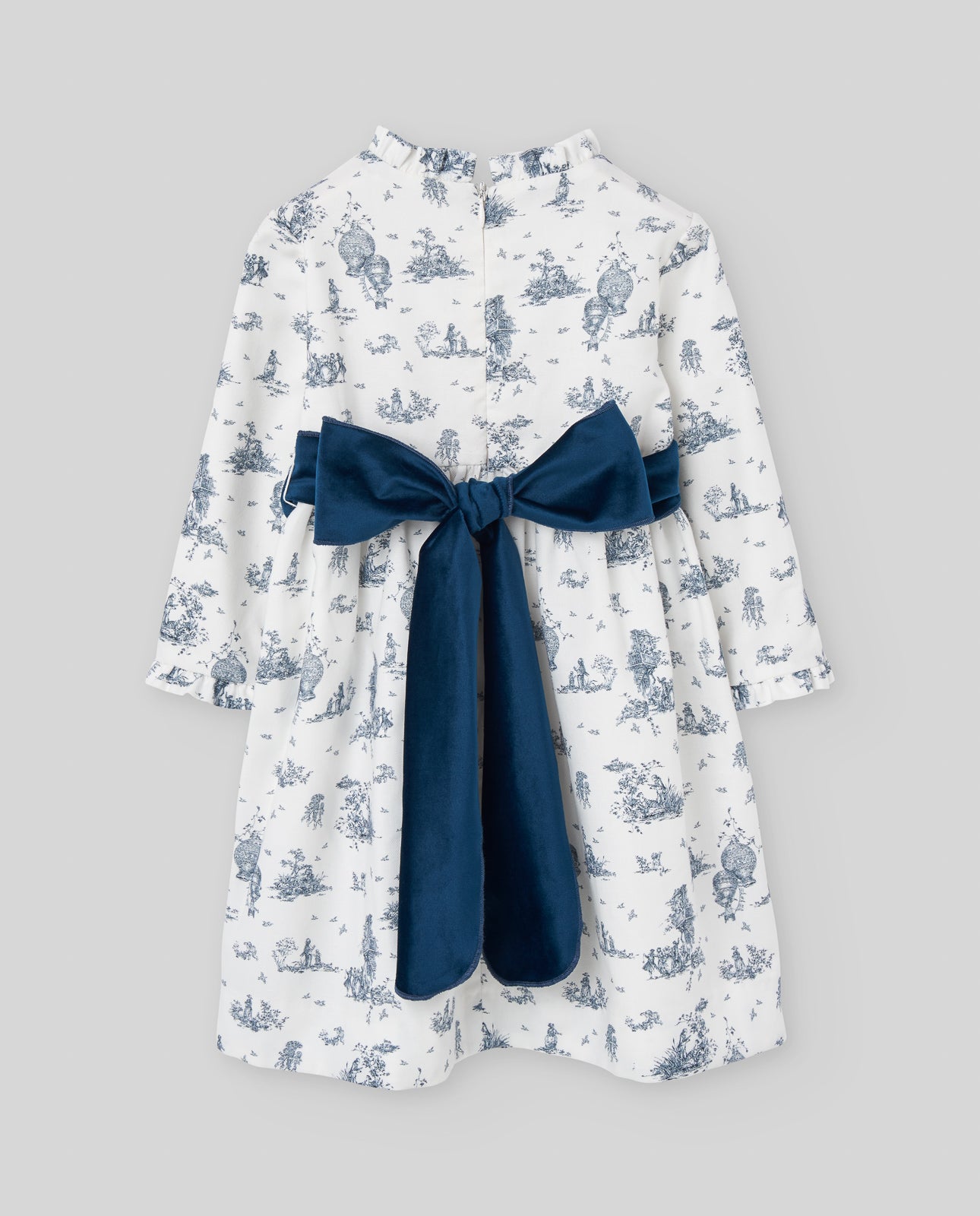 Toile Blue Print Girl Dress