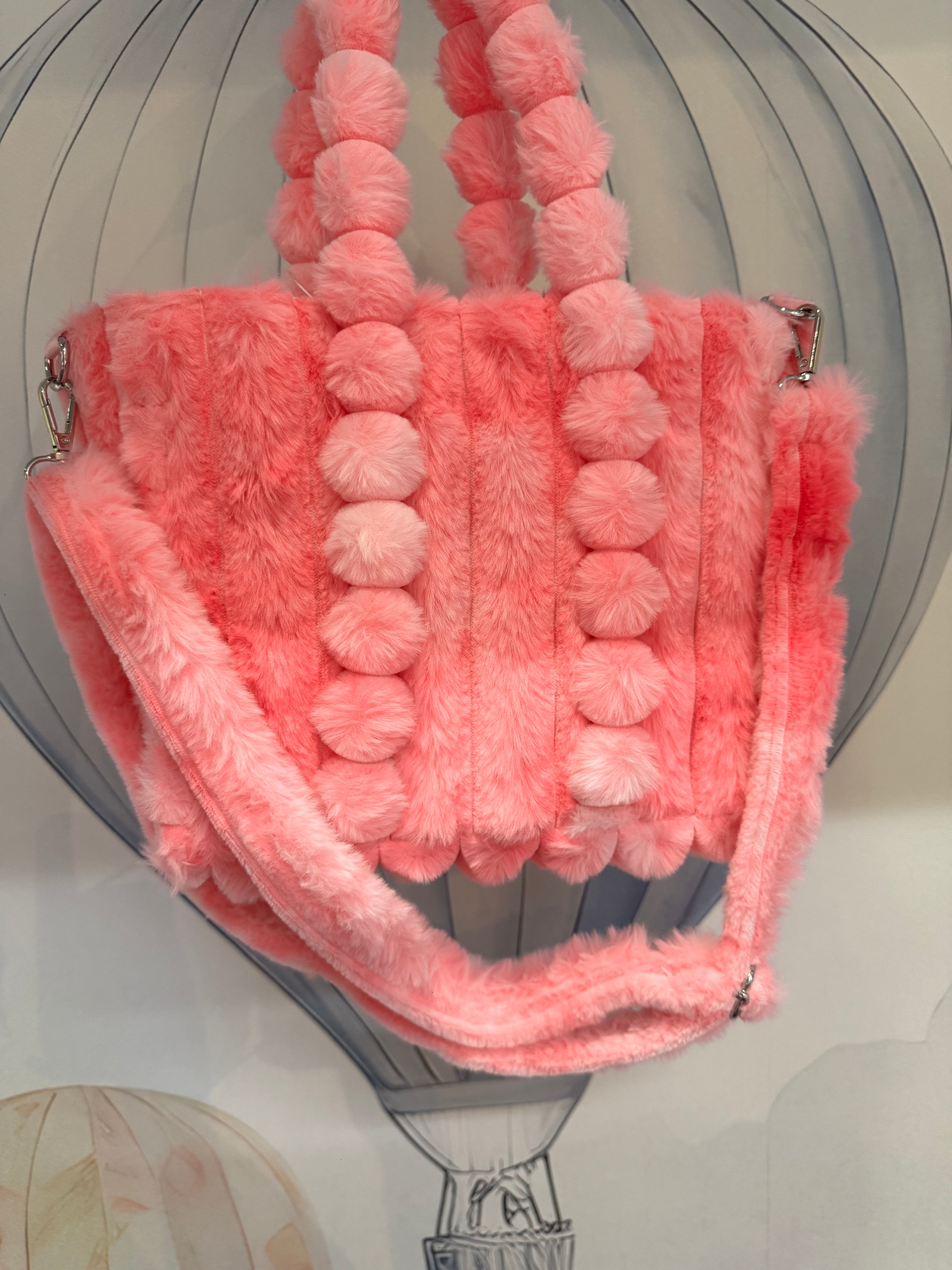 Hot Pink Fur Tote Bag