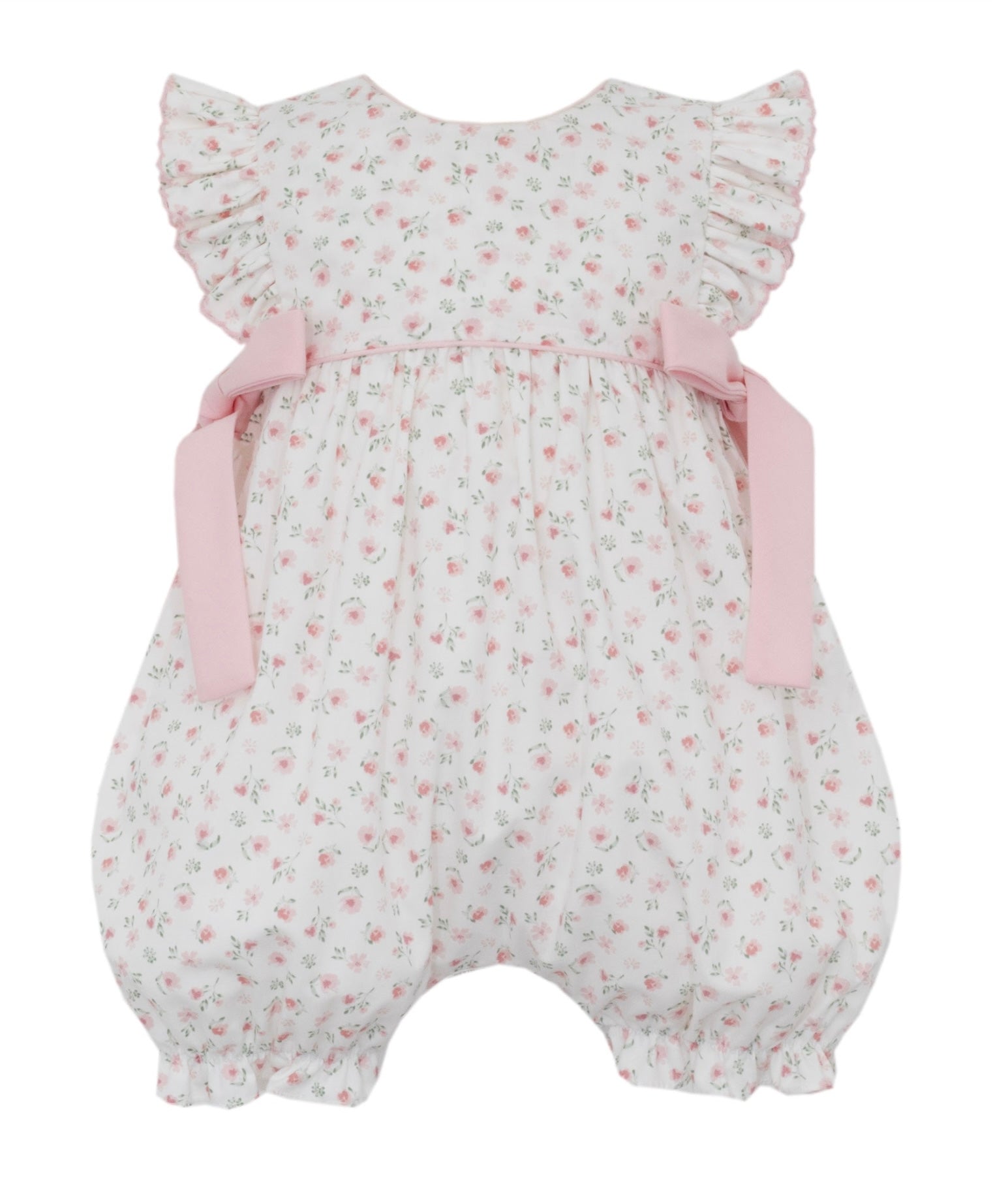 Pink Floral Sleeveless Baby Girl Romper