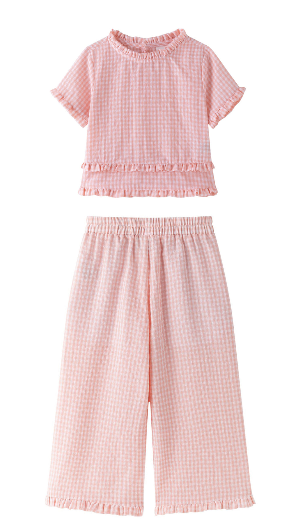 Coral Vichy Pant Set