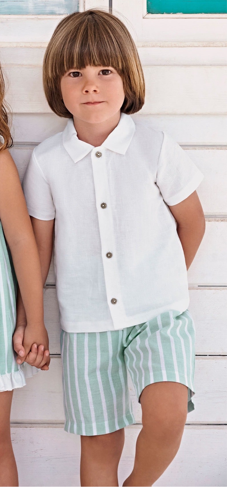 Turquoise Stripes Boy Set