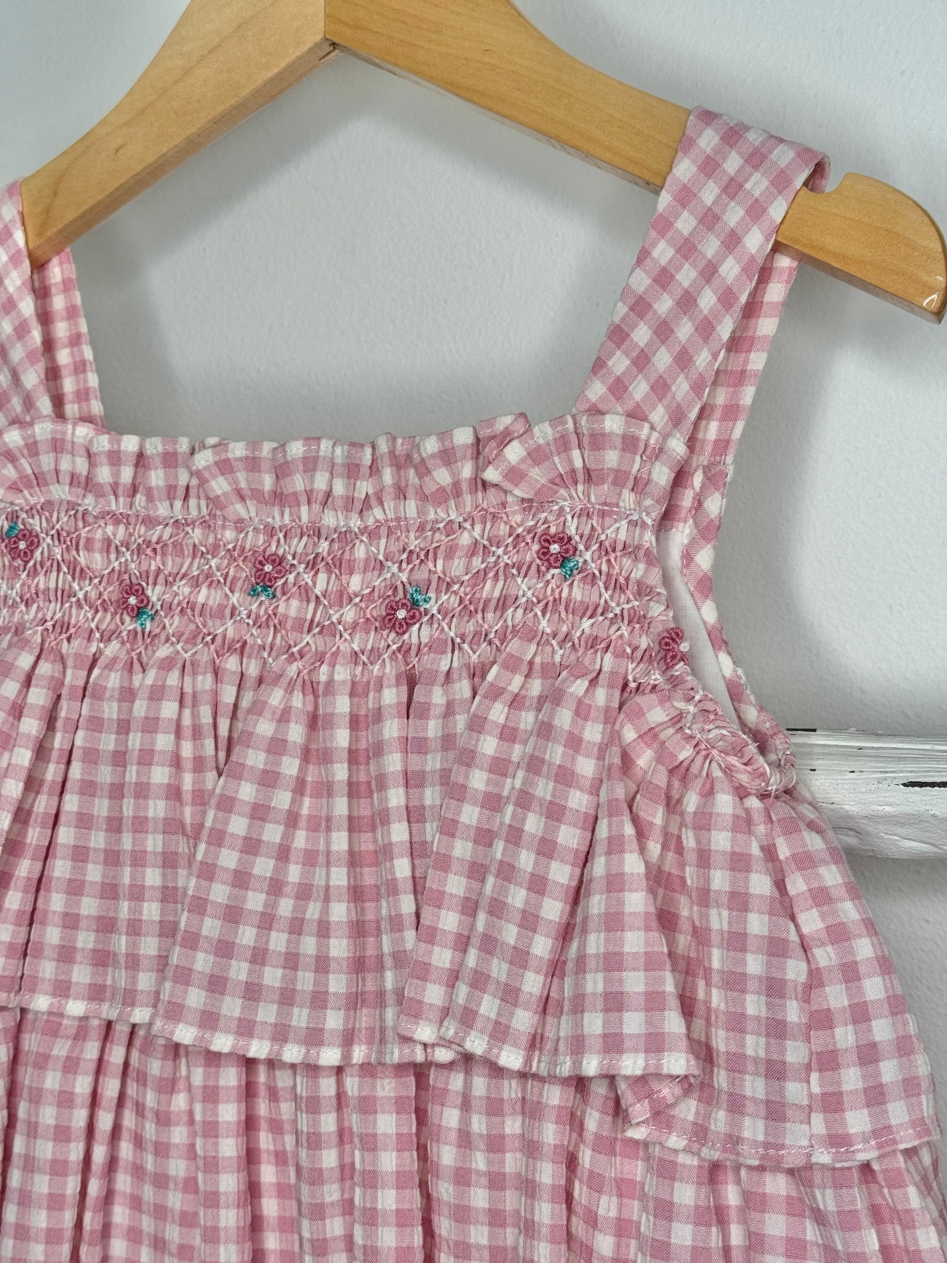 Vichy Pink Smock Dress