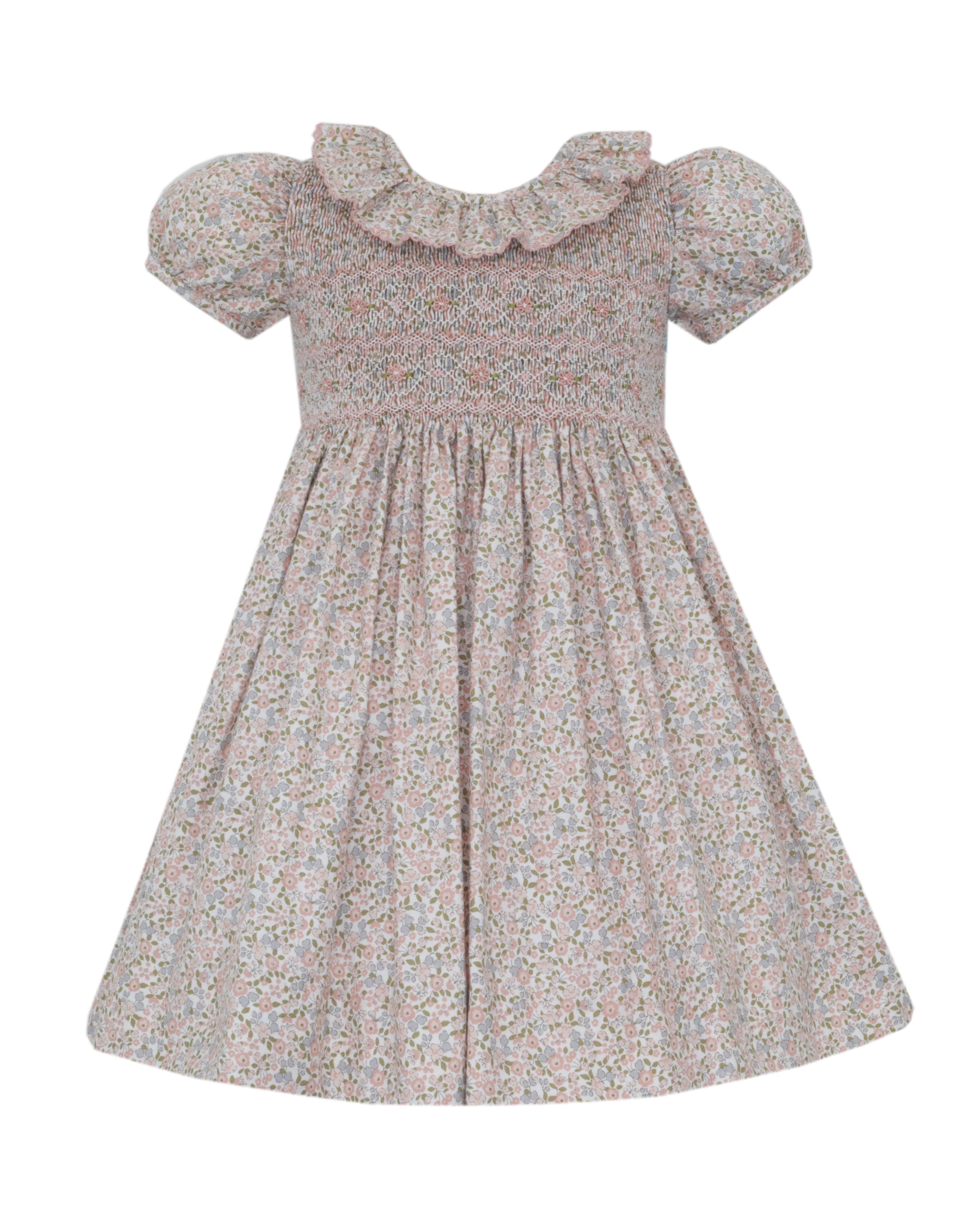 Hand Smocked Floral Bishop Baby Girl Dress