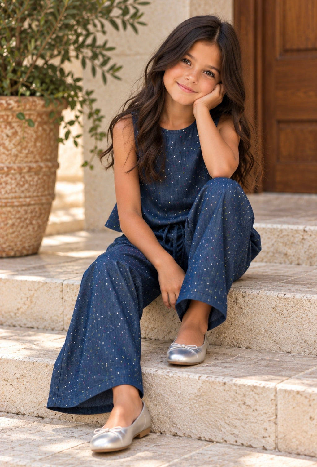 Denim Multi Rhinestones Set