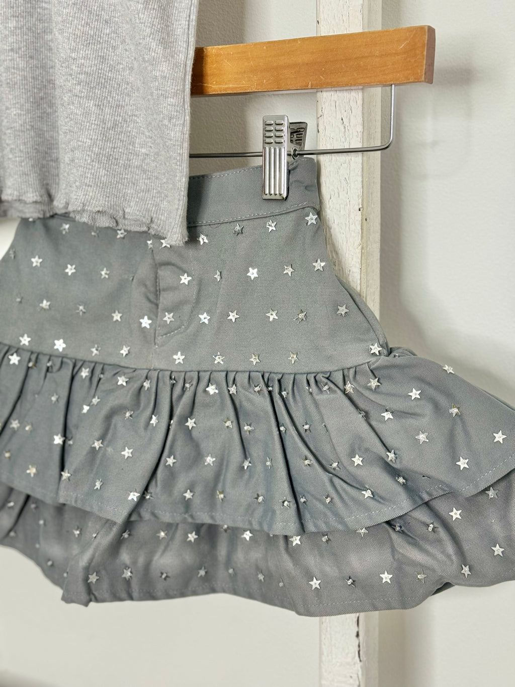 Sequin Star Silver Skort Set