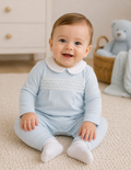 Warm Winter Blue Smock Romper