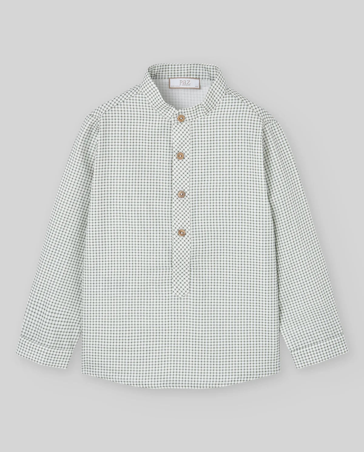 Boys Green Gingham Shirt & Twill Short Set