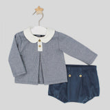 Blue Houndstooth Boy Two Piece Set