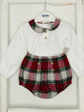 Baby Red Plaid Romper