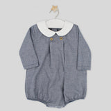 Blue Houndstooth Boy Romper