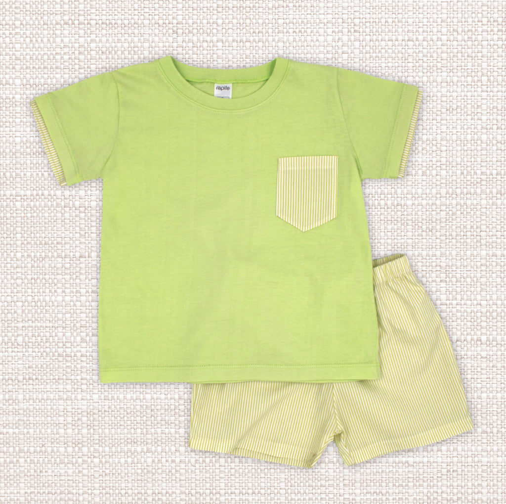 Green Stripe Boy Set