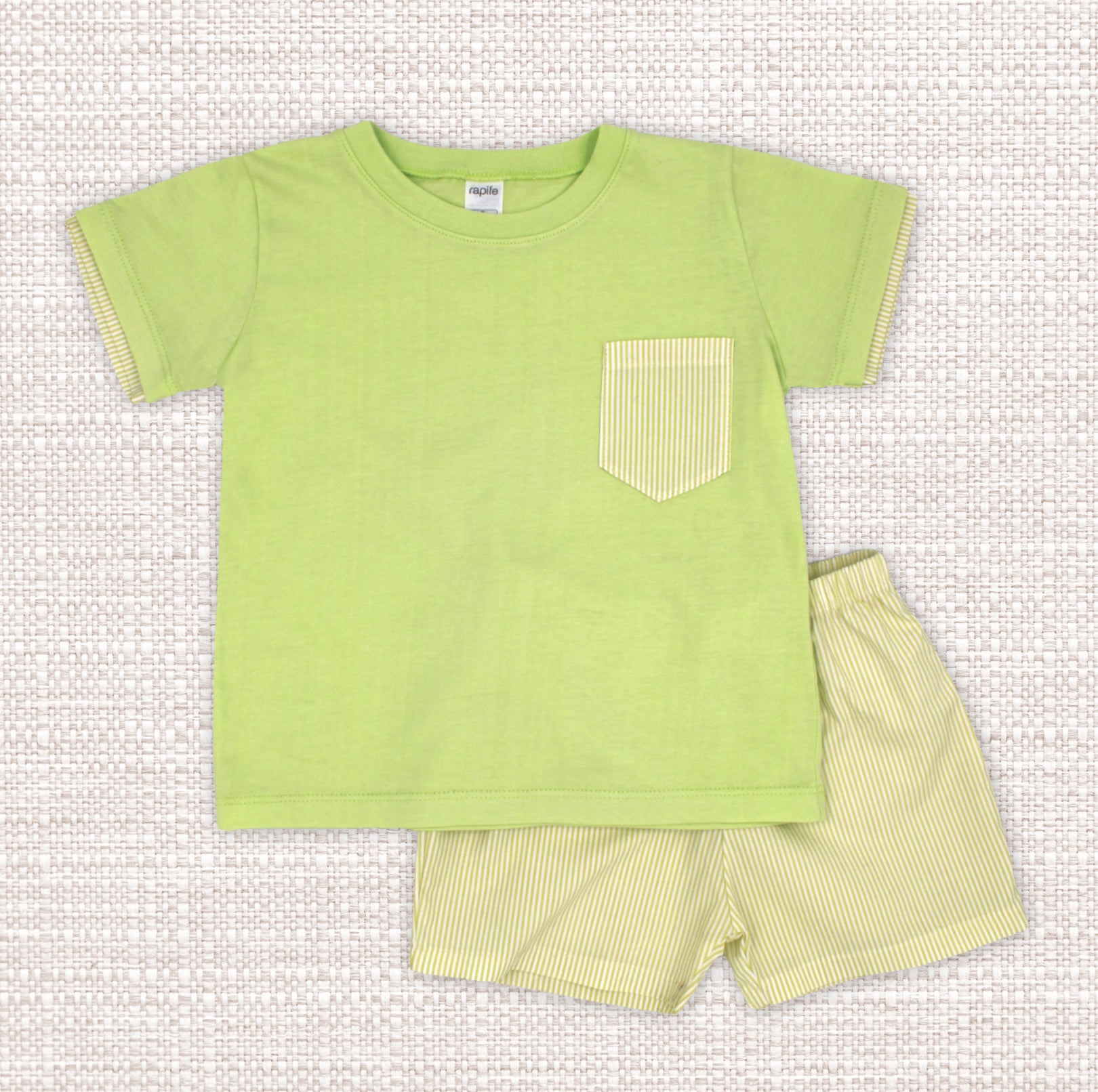 Green Stripe Boy Set