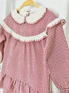 Cream and Red Gingham Girl Dress