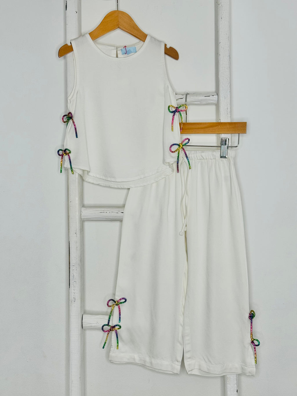 Multicolor Bow Pant Set
