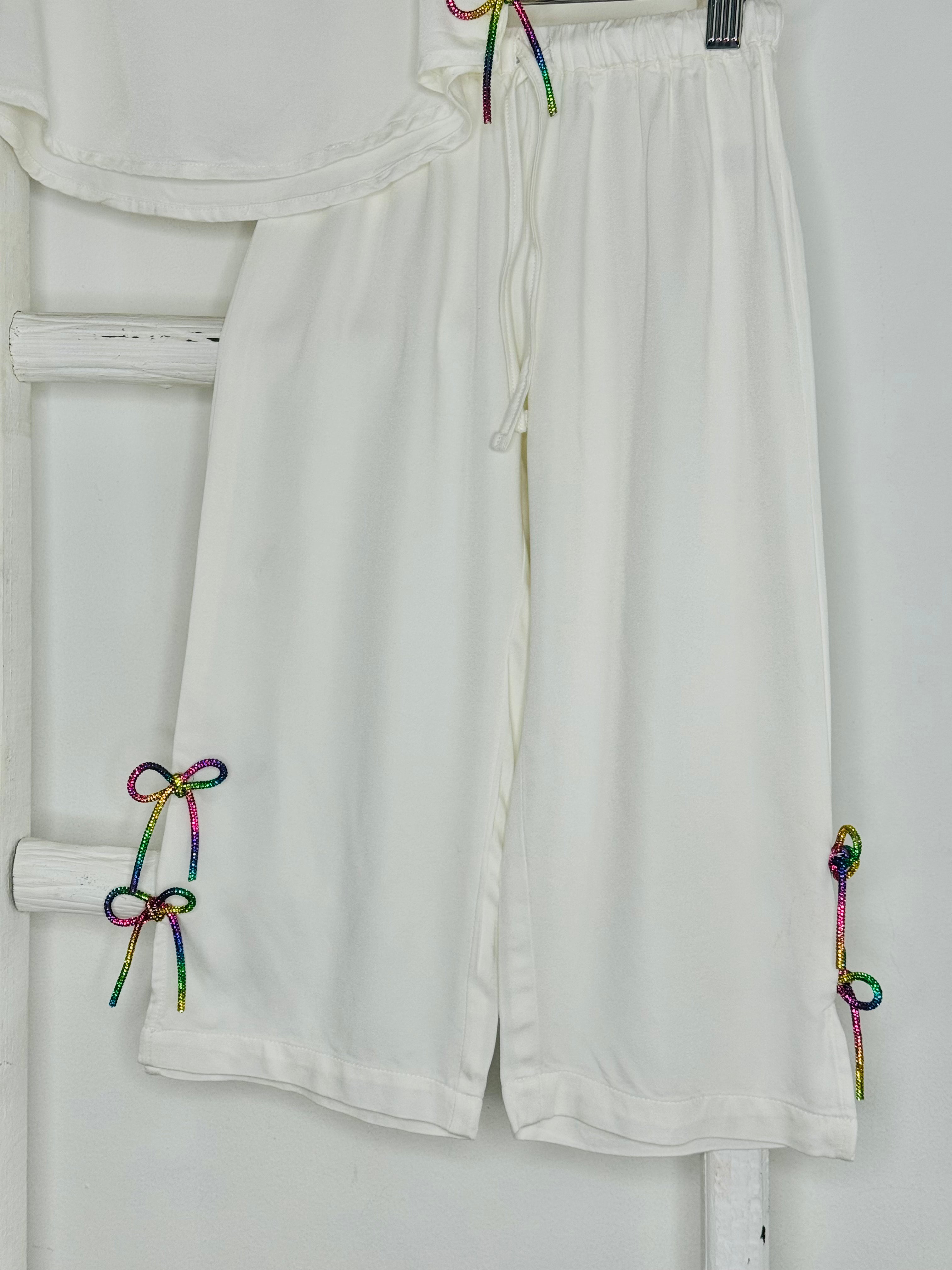 Multicolor Bow Pant Set