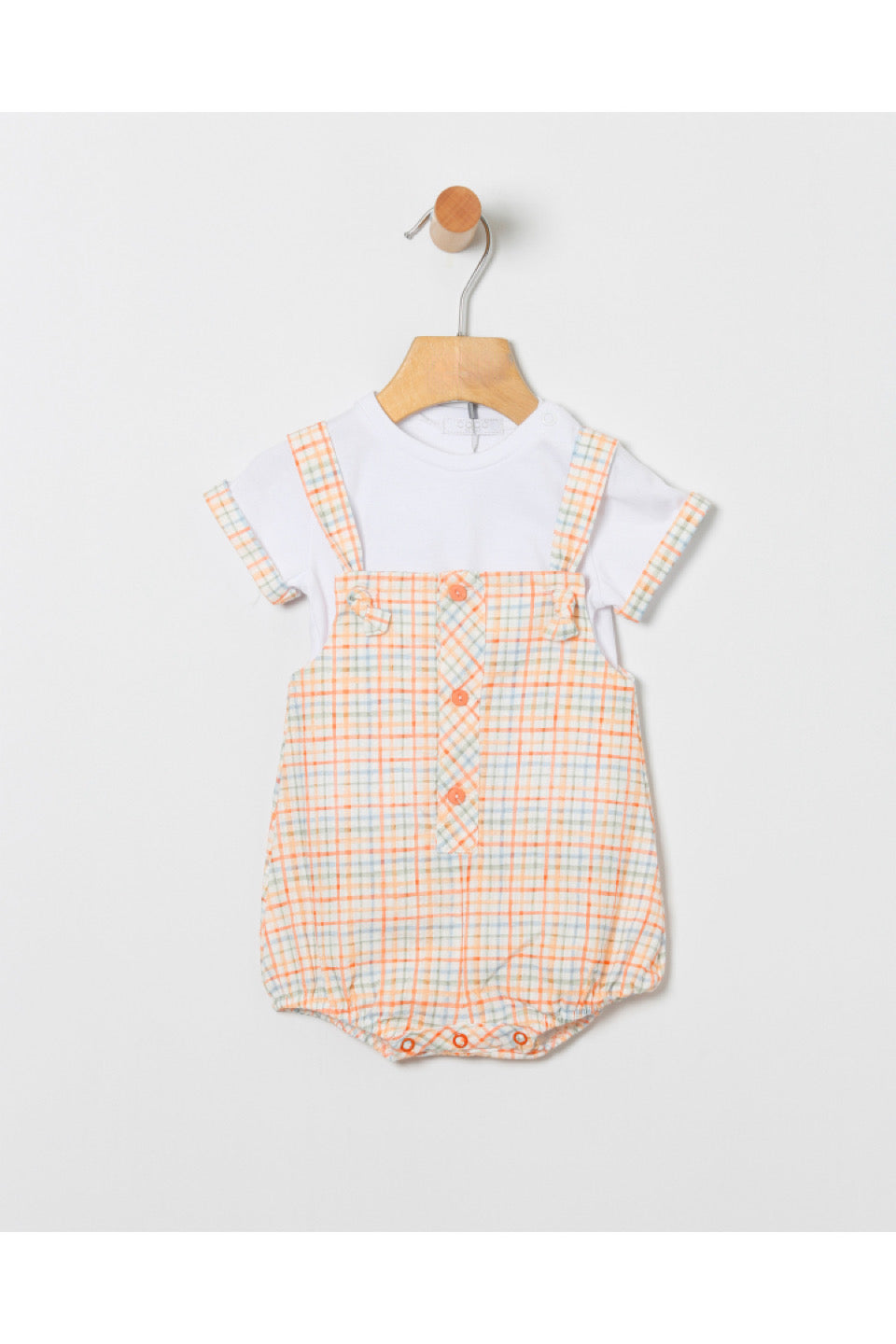 Orange Ghingham Romper