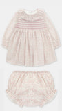 Long Sleeve Smock Baby Pink Set