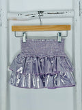 Lilac Metallic Ruffle Skirt