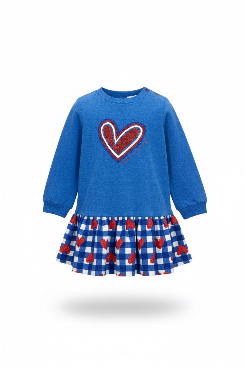 Blue Heart Combo Dress