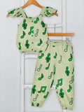 Green Music Notes Jogger Set