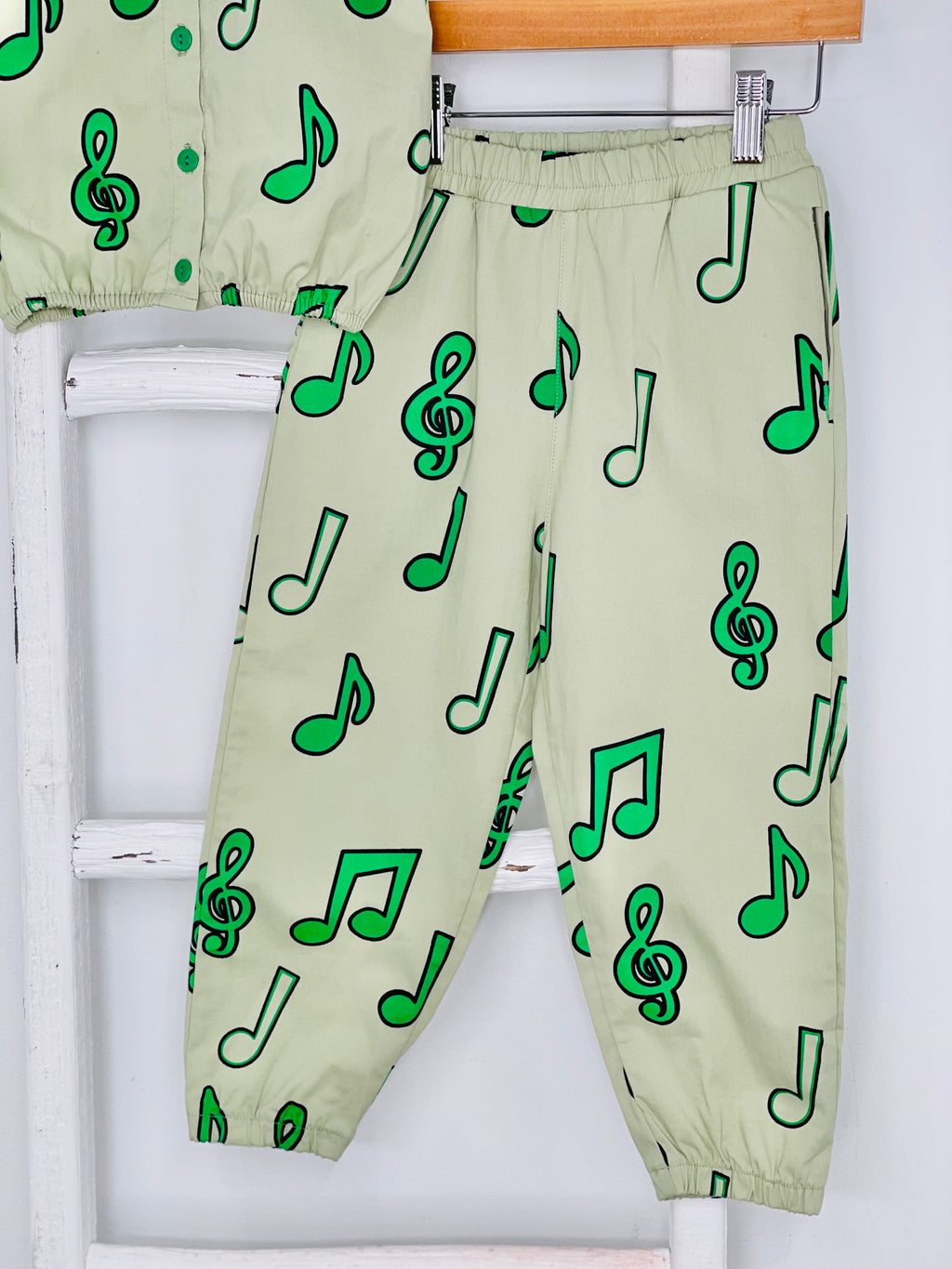 Green Music Notes Jogger Set