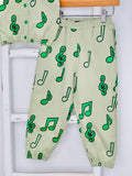 Green Music Notes Jogger Set